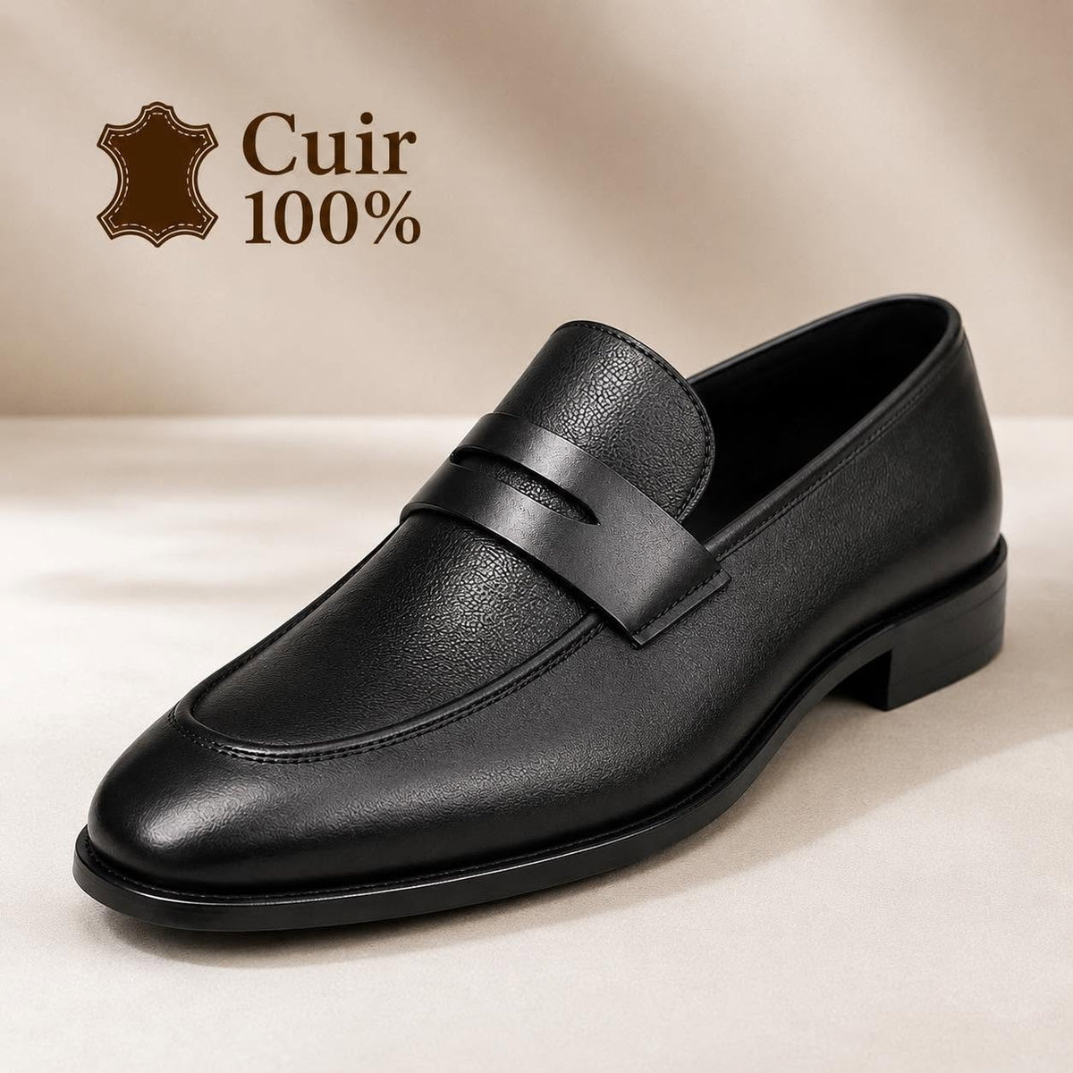 Mocassin Penny Loafer Homme – Noir  L’élégance qui se remarque dès le premier regard.